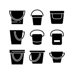 water bucket icon or logo isolated sign symbol vector illustration - high quality black style vector icons
