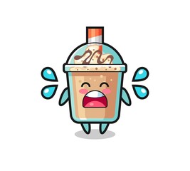 Obraz premium milkshake cartoon illustration with crying gesture