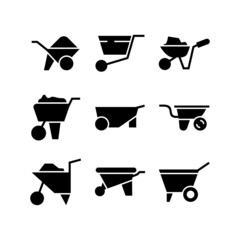 wheelbarrow icon or logo isolated sign symbol vector illustration - high quality black style vector icons
