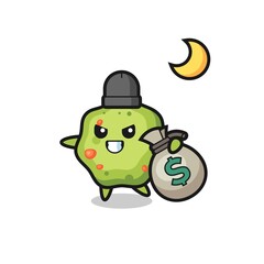 Illustration of puke cartoon is stolen the money