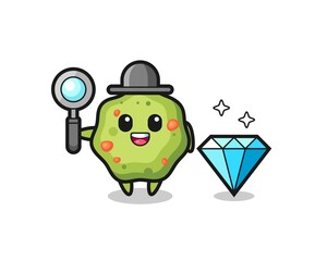 Illustration of puke character with a diamond