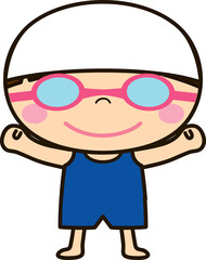 水泳・体操をする女の子