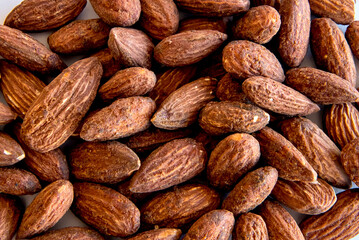 Almonds texture background. Healthy snack.