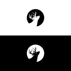 deer hunter logo type template and vector icon