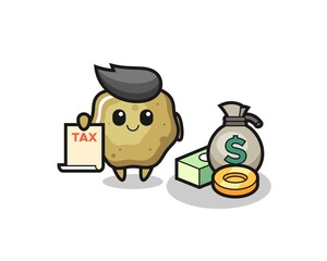 Character cartoon of loose stools as a accountant