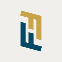 Basic RGB simple and elegant logo, letter FH