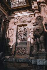 Beautiful Pallava architecture and exclusive sculptures at The Kanchipuram Kailasanathar temple, Oldest Hindu temple in Kanchipuram, Tamil Nadu - One of the best archeological sites in South India