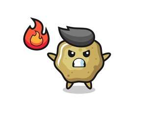 loose stools character cartoon with angry gesture