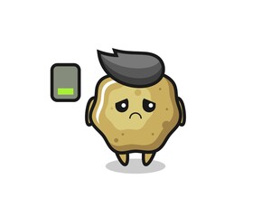 Fototapeta premium loose stools mascot character doing a tired gesture