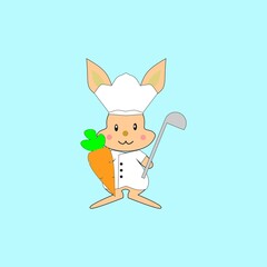 funny rabbit with carrot