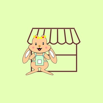 illustrationof a bunny saller