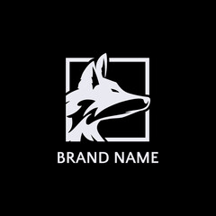 Basic RGB dog or fox logo white colour