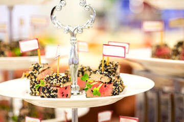 Table at a buffet restaurant party