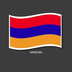 Armenia flag vector version waving flags. 