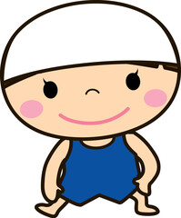 水泳・体操をする女の子