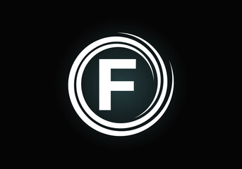 Initial F monogram alphabet in the spiral. Swirl spiral infinity logo design. Font emblem.  Modern vector logo for the business, and company identity