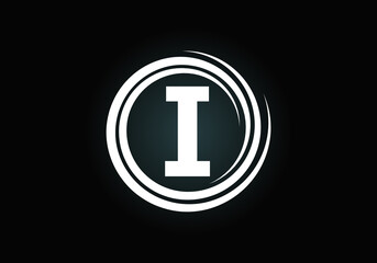 Initial I monogram alphabet in the spiral. Swirl spiral infinity logo design. Font emblem.  Modern vector logo for the business, and company identity