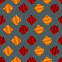 Seamless red, yellow and orange square tiles pattern, textured pattern 