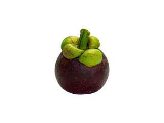 close up of fresh Mangosteen isolate on white background