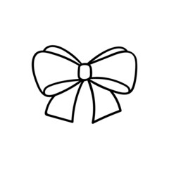 Bow vector icon. ribbon illustration symbol. decoration sign or logo.