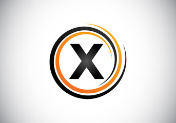 Fototapeta premium Initial X monogram alphabet in the spiral. Swirl spiral infinity logo design. Font emblem. Modern vector logo for the business, and company identity