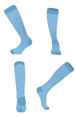 Blue soccer socks. vector illustration