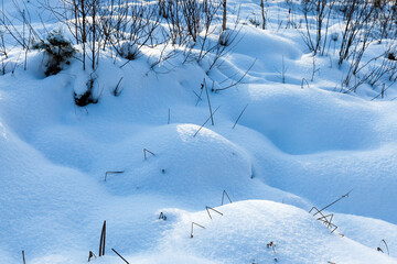 the winter season with cold weather and a lot of snow