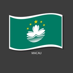Macau flag vector version waving flags. 