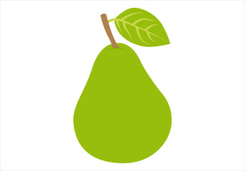Icono de pera verde en fondo blanco.