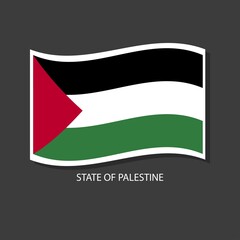 State of Palestine flag vector version waving flags. 
