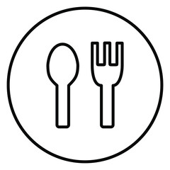 Plate spoon fork outline icon