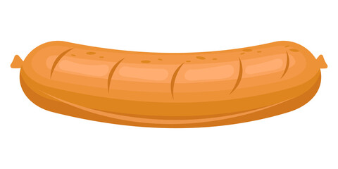 Sausage isolated on white background. Food theme. Vector illustration