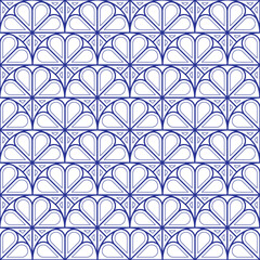 Abstract blue and white Thai ceramic pattern.