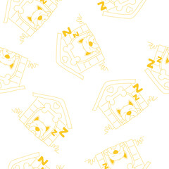 Dog and house on white background, Dog seamless pattern.	