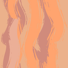Vector seamless pattern from brown, orange, beige brush strokes. Abstract art design for textile. wallpaper, wrapping paper.