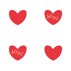 Set of red hearts vector symbol design