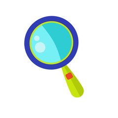 Magnifying glass icon, vector illustration in flat style