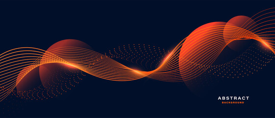 Abstract background with flowing particles. Dynamic waves. vector illustration.	
