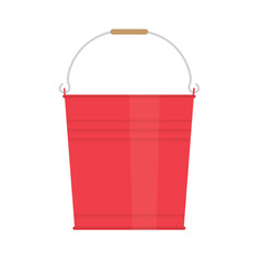 red metal bucket icon - vector illustration