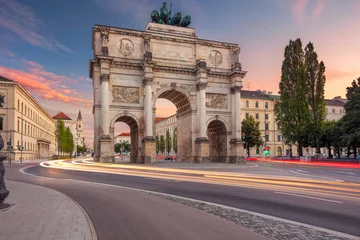 Munich, Germany. Cityscape image of Munich, Bavaria, Germany with the Siegestor at summer sunset. © rudi1976