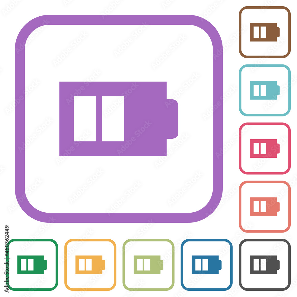 Poster half battery with two load units alternate simple icons