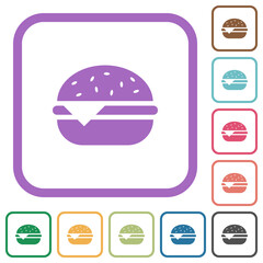 Single cheeseburger simple icons