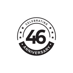 46th year anniversary logo design template