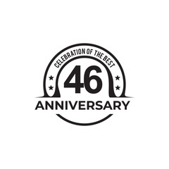 46th year anniversary logo design template