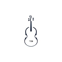 Abstract monochrome icon of violin Vector illustration template © GRAY