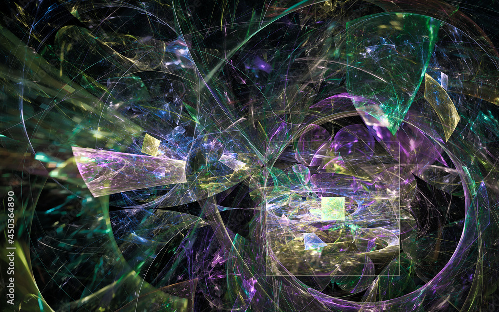 Poster digital illustration abstract image generated fractal background image wallpaper pattern of various 