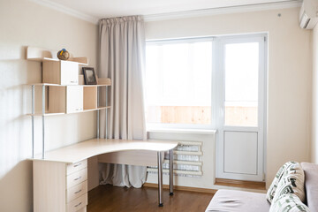 writing desk in a small apartment