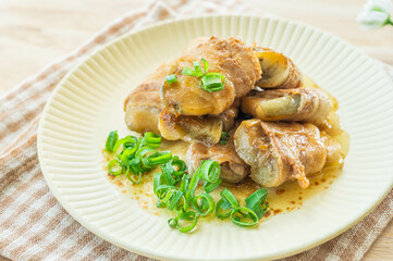白ナスの肉巻き　バターしょうゆ味