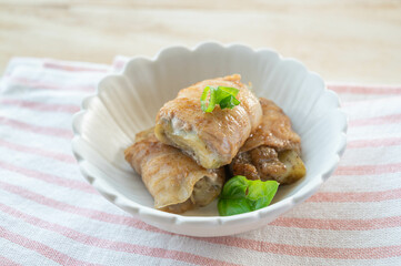 白ナスの肉巻き　バターしょうゆ味