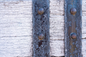 Timber wood light and old metal panels